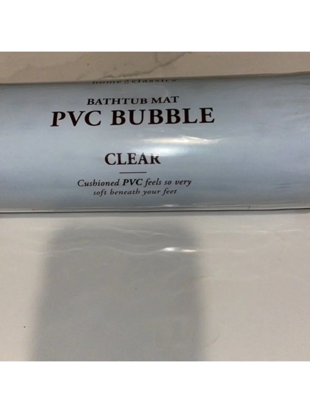 Home Classics Bathtub Safety Mat Clear PVC‎ Bubbles  NEW